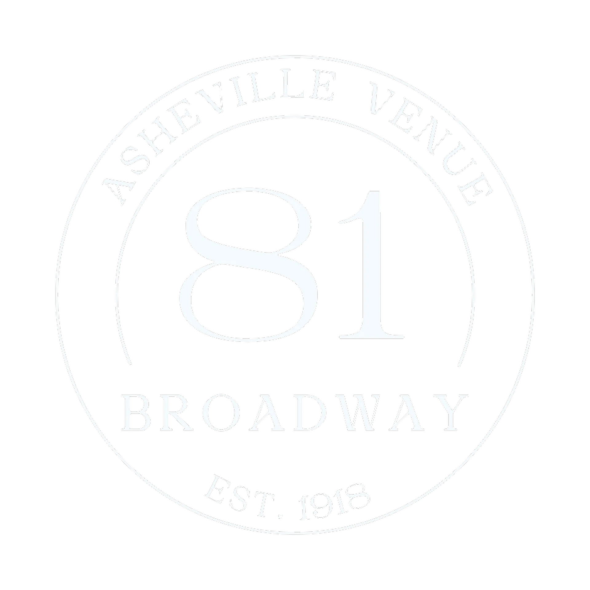 81 Broadway full logo, white line version