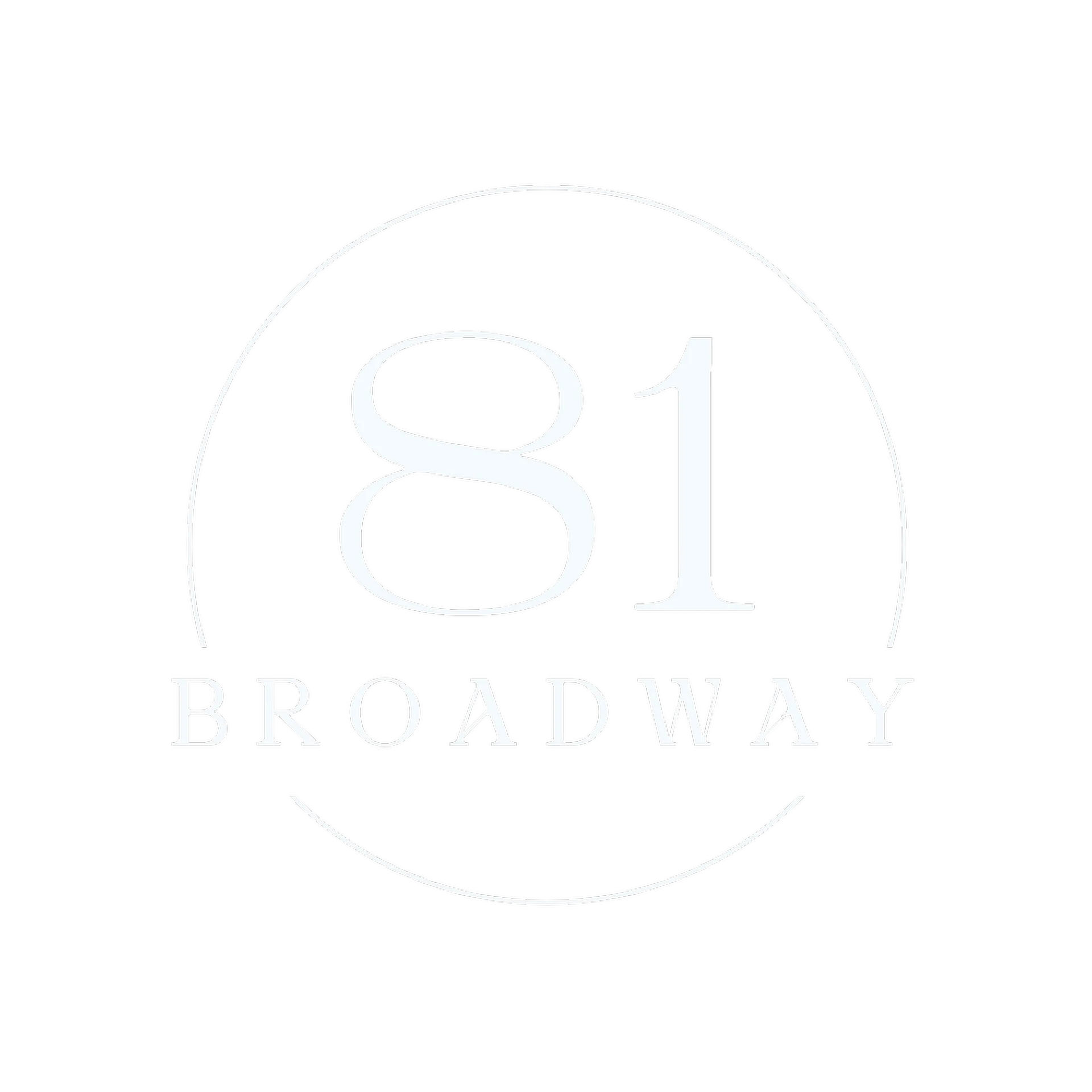81 Broadway simplified logo, white line version