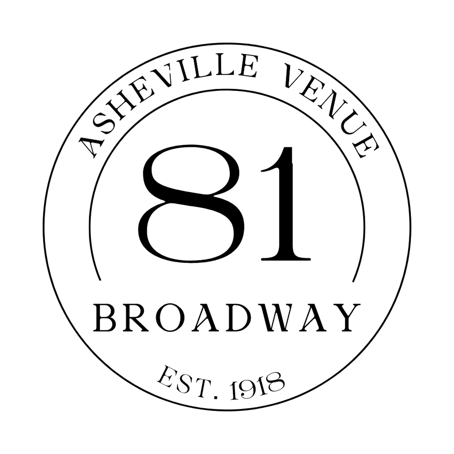 81 Broadway full logo, black line version