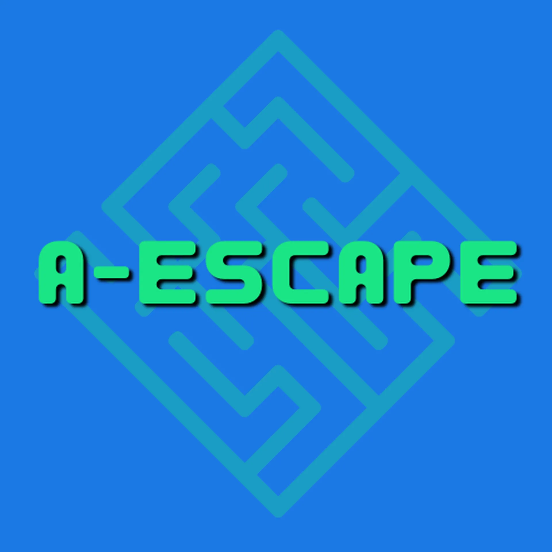 A-Escape logo on a maze background