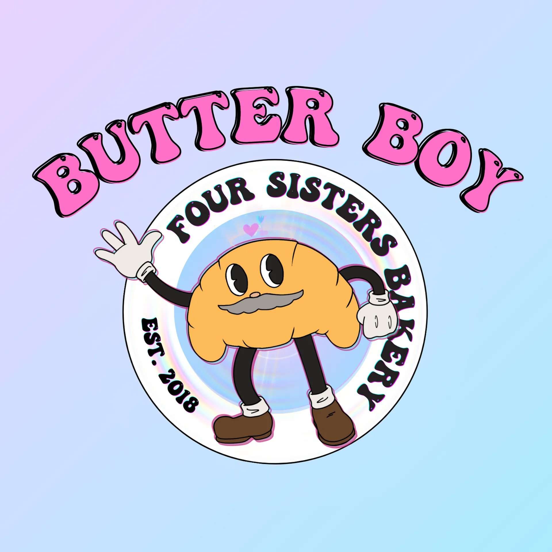 Butter Boy logo for Four Sisters Bakery
