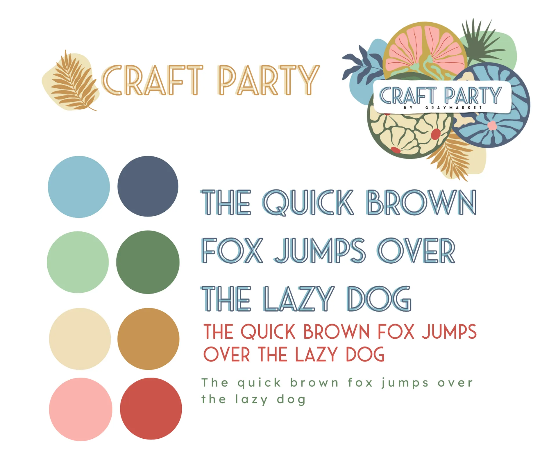 Craft Party brand palette and typography