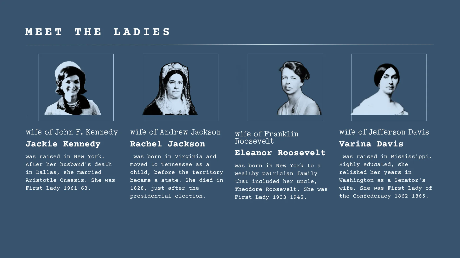Pitch deck slide: Meet the Ladies, part two