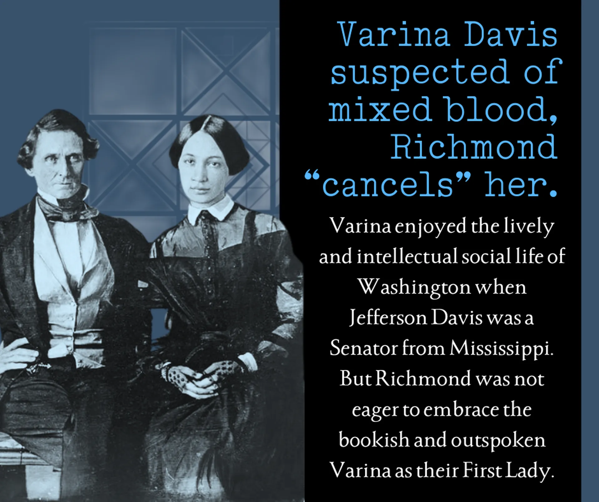 Social graphic: Varina Davis, "Richmond cancels her"