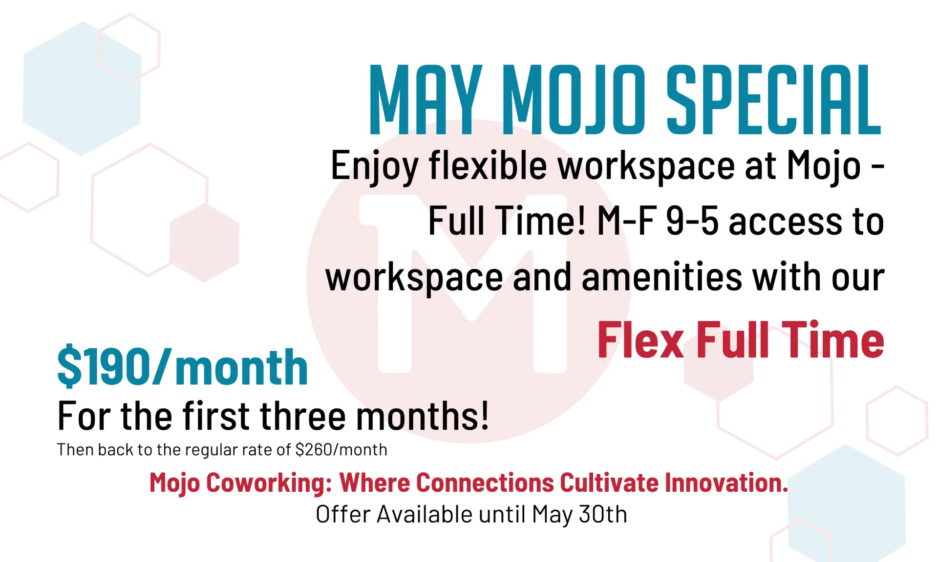 May Mojo special promotion graphic