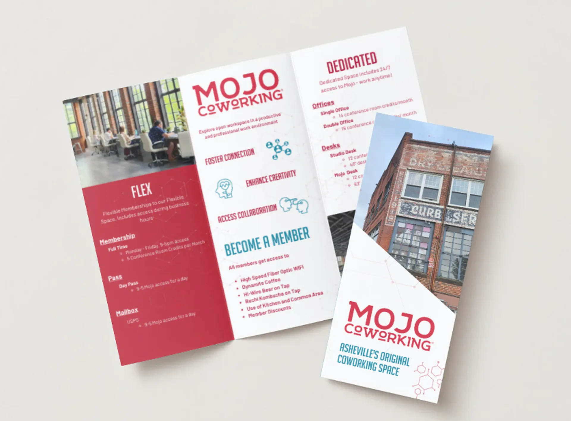 Mojo Coworking brochure mockup