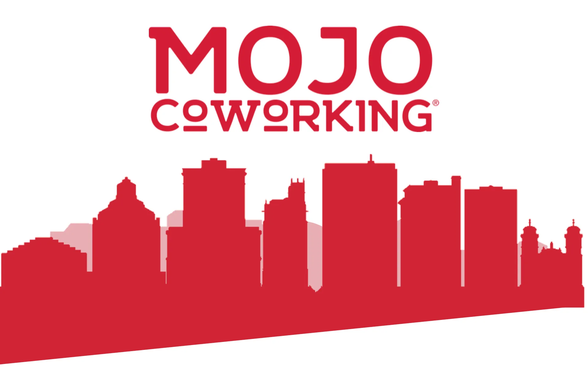 Mojo Coworking logo with Asheville skyline