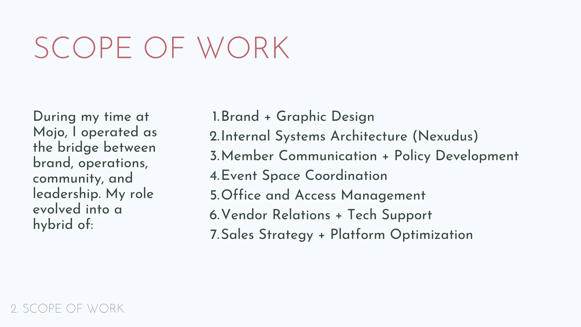 Slide 4: 2. Scope of work
