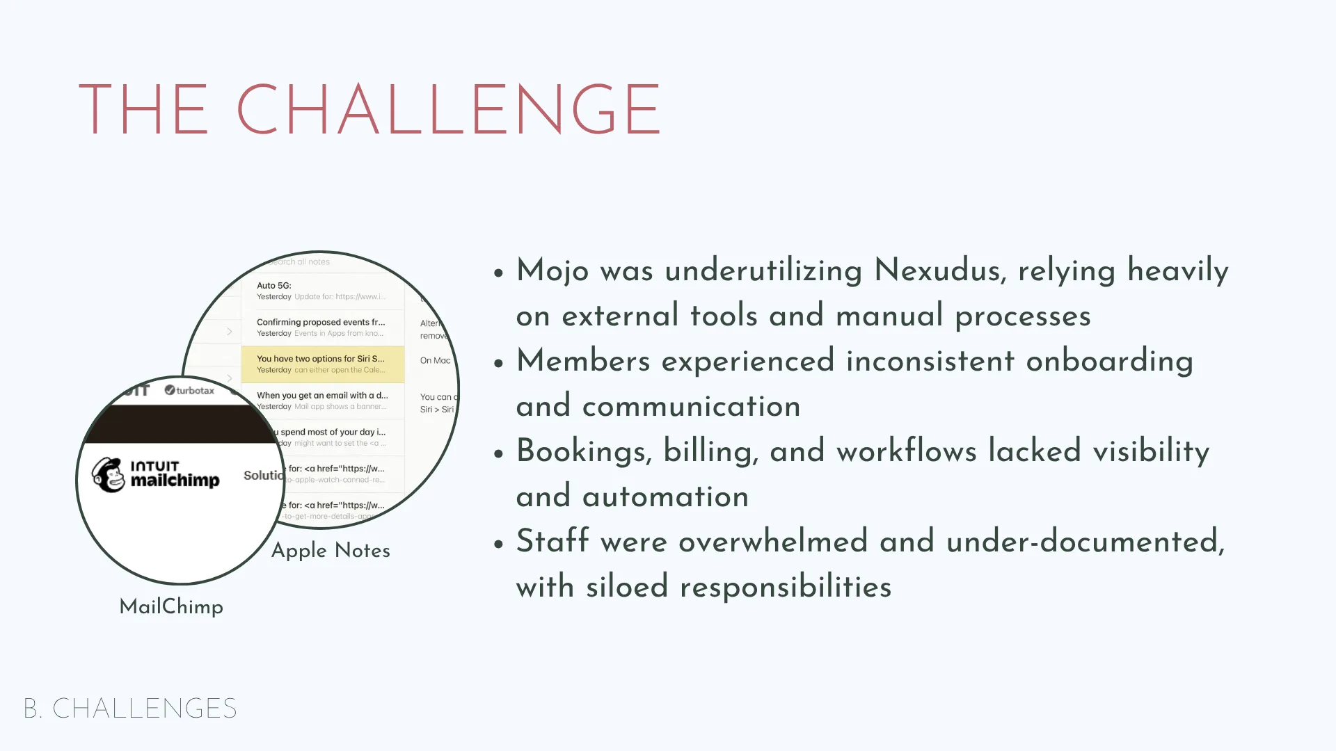 Slide 8: Nexudus: the challenge