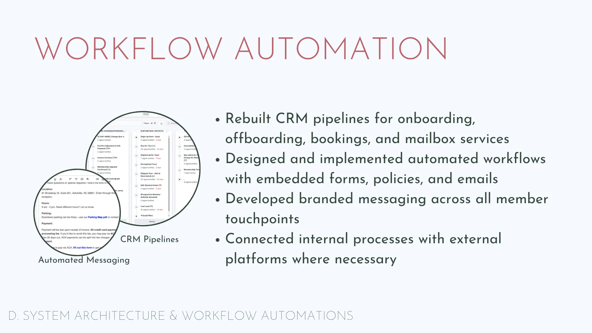 Slide 10: Nexudus: workflow automation