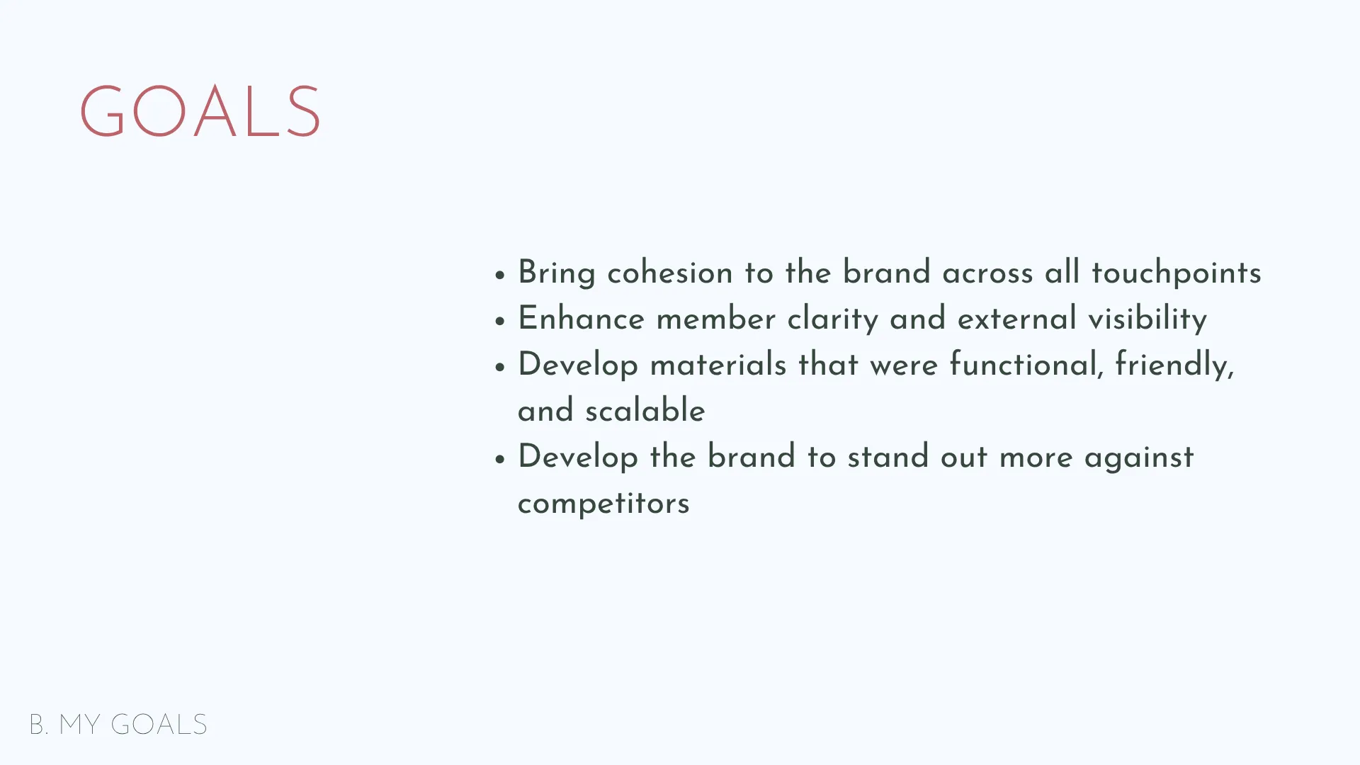 Slide 22: Brand: goals