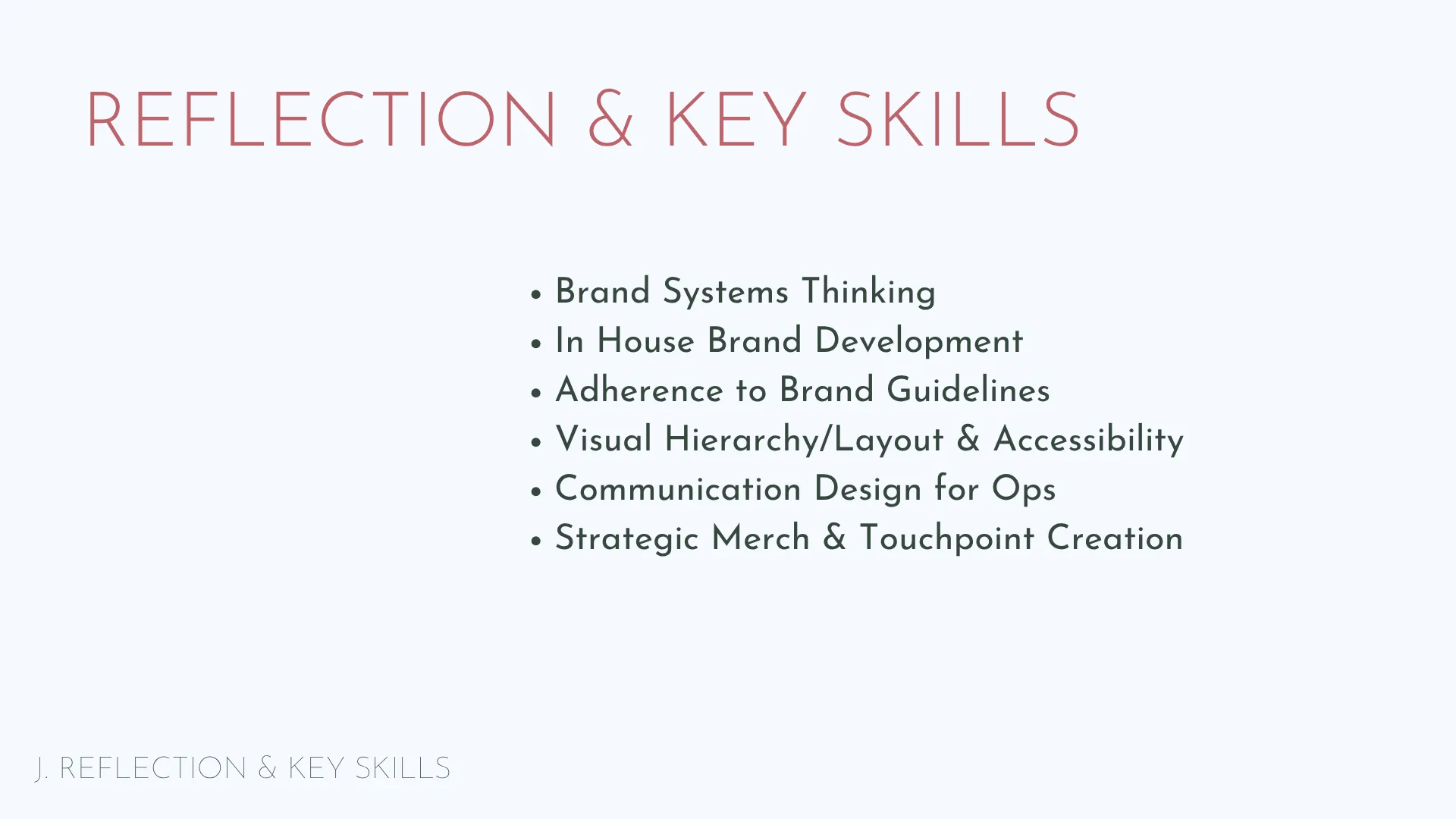 Slide 30: Brand: reflection and key skills