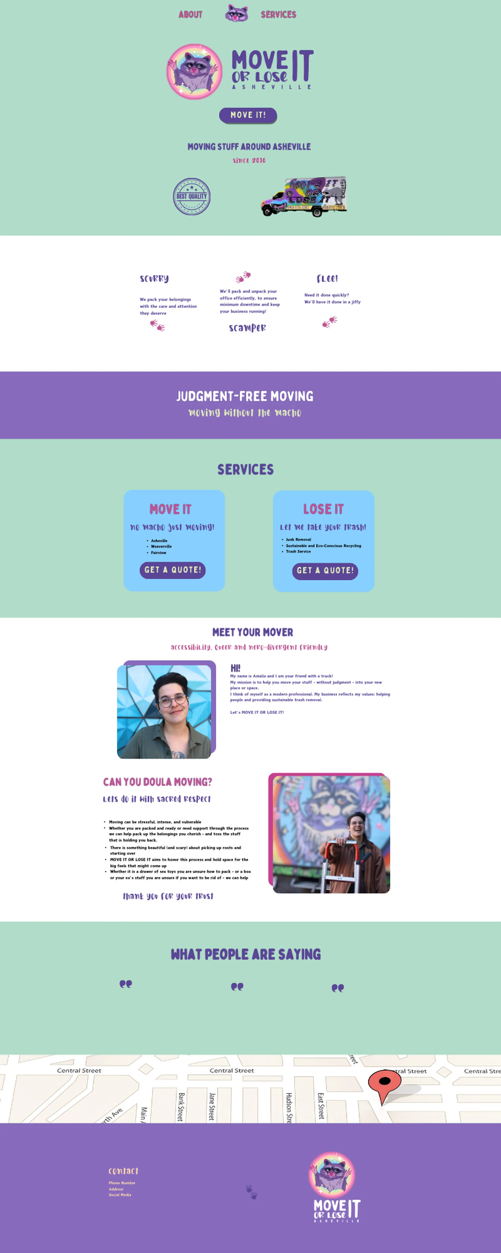Move It or Lose It website, full homepage