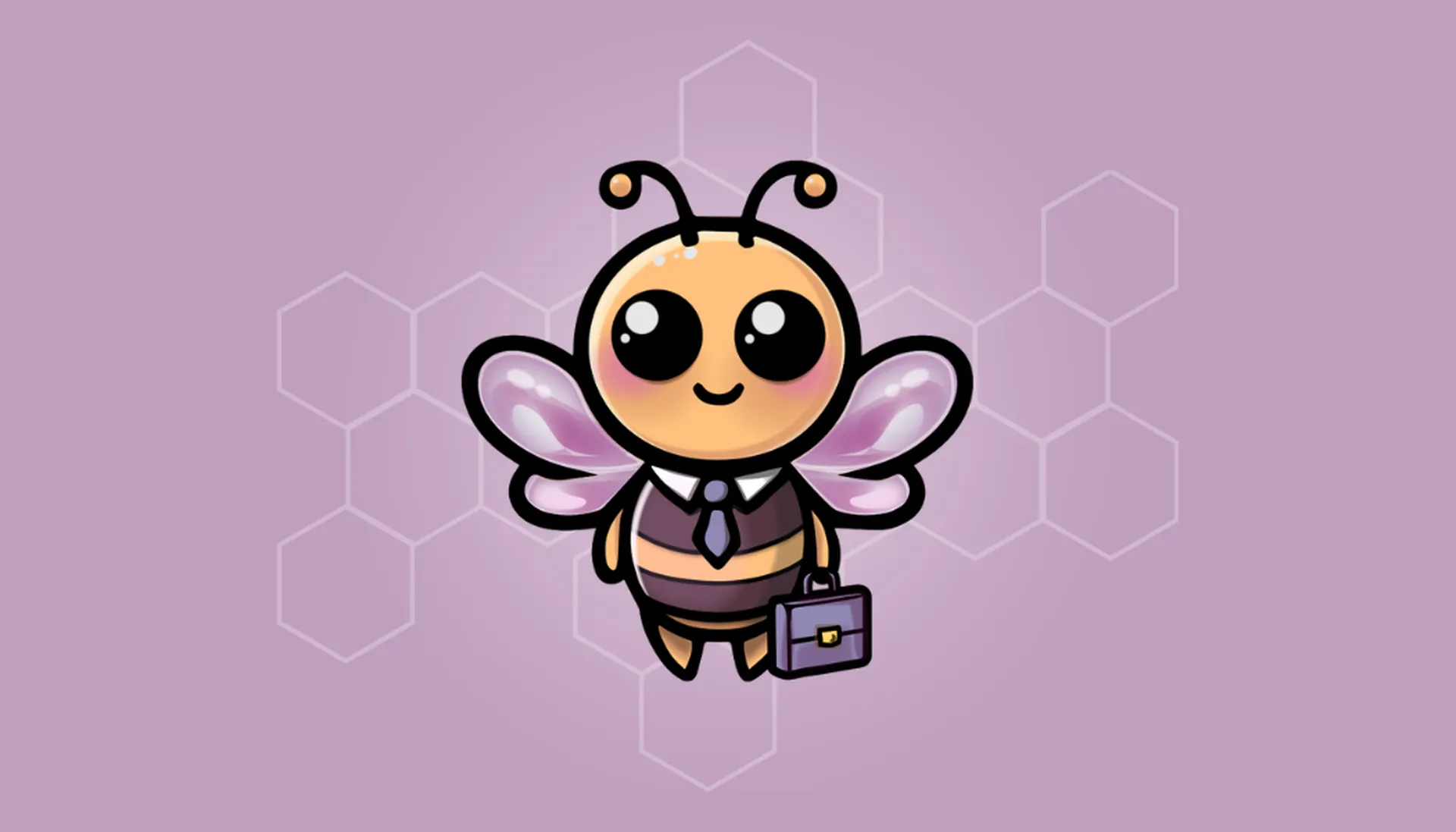 PBMA bee mascot business card, back