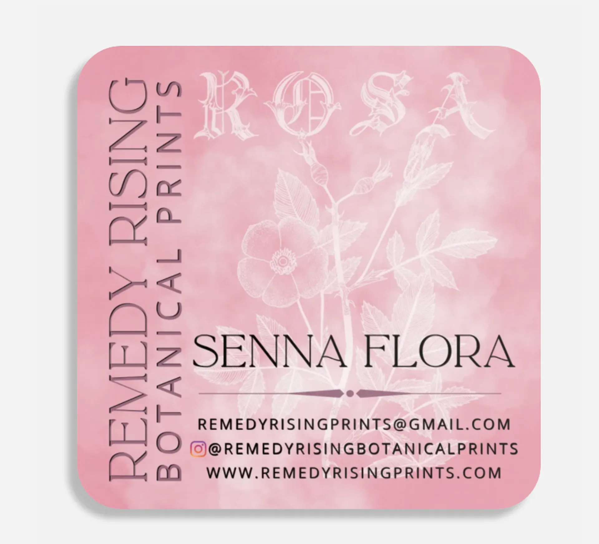 Rosa hang tag by Senna Flora
