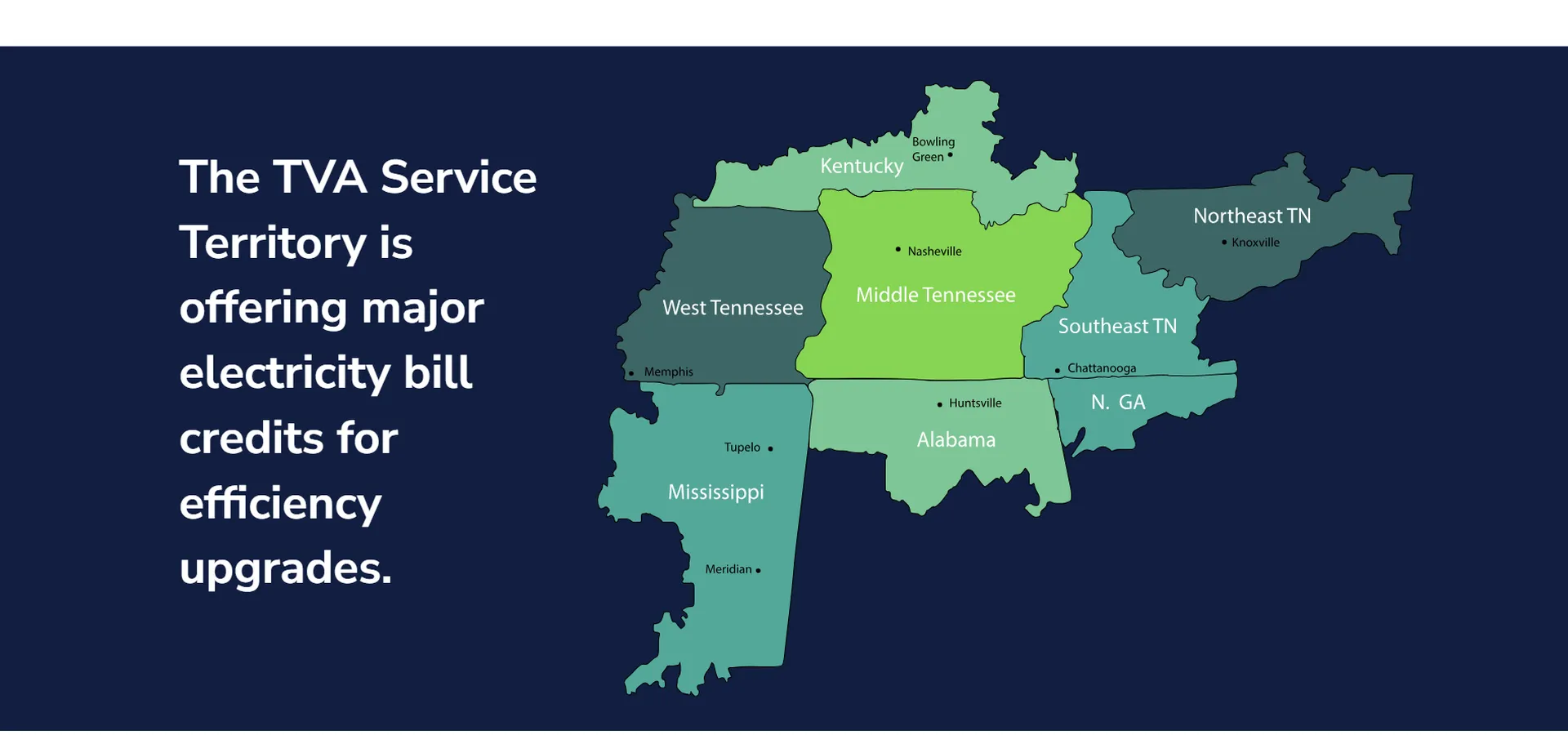TVA service territory map graphic